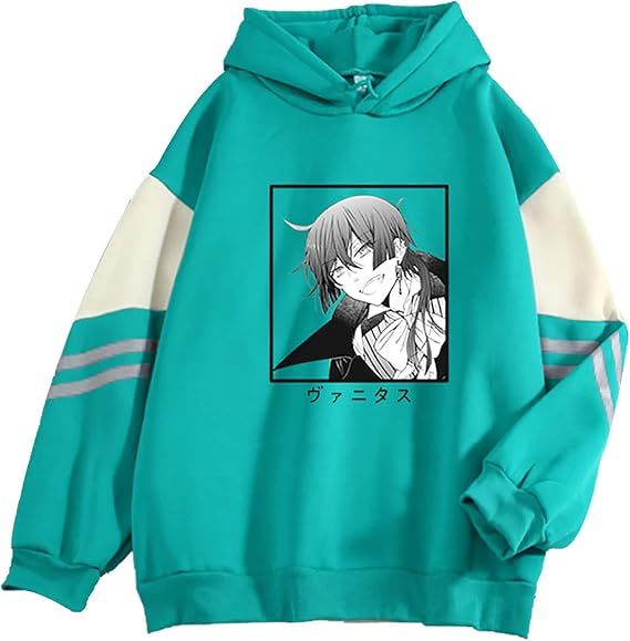 American Style Color Block Loose Japanese Anime Character Series Printed Hoodie Outerwear Cool Top Sweatshirt_viptrois.com