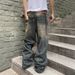 2025 Spring And Autumn New Street Style Trendy Brand Washed Design Jeans Loose Floor-Length Wide-Leg Pants_viptrois.com