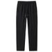 Men's Relaxed-Fit Cotton Sweatpants - Oversized Straight-Leg Lounge Pants For Casual & Sportswear (Black, Light Gray, Dark Blue, Dark Gray)_viptrois.com