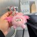 Halloween Bat Plush Keychain - Cute Devil Backpack Charm For Car, Purse, And Keys - Soft Faux Fur Accessory In Black, White, Pink, And Red_viptrois.com