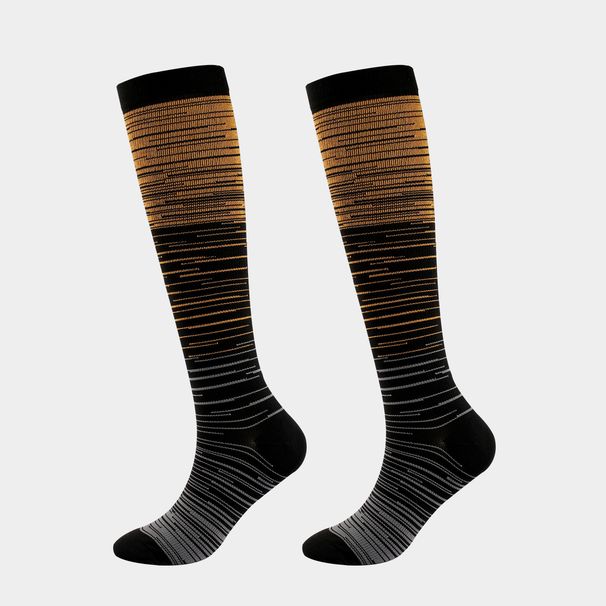 New multi-color gradient striped pressure socks selling sports mid-tube socks for men and women compression socks_viptrois.com