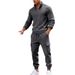 Men's Heavyweight Workout Jogger Set - Relaxed Fit Hoodie & Sweatpants For Fall/Winter, Casual Streetwear & Outdoor Workwear (S-Xxxl)_viptrois.com