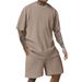 Men's Clothing Men's Sports Solid Color Round Neck Pullover Jacquard Texture T Shirt Single Top_viptrois.com