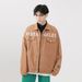 American Retro Fashion Letter Multi-Pocket Green Denim Men's Jacket High-End Spring And Autumn Top_viptrois.com