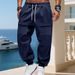 Men’s Heavyweight Fleece-Lined Cargo Joggers – Winter Workwear Pants With Multi-Pockets & Drawstring Waist (Anti-Wrinkle, Black/Navy/Gray)_viptrois.com