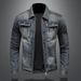 Autumn Motorcycle Fashion Denim Jacket Trend Korean Men's Slim Jacket Workwear Retro Casual Handsome_viptrois.com