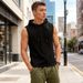 Men's Sleeveless T-Shirt Summer Style Trendy Hooded Vest Short-Sleeved Unisex Hoodie for Outdoor & Sport Wear_viptrois.com