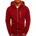 Men's Zip-Up Hooded Sweatshirt Jacket – Fleece Lined Athletic Pullover With Pockets, Casual Loose Fit Sportswear For Running Gym Outdoor_viptrois.com