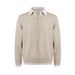 Oversized Knit Polo Shirt – Fake Two-Piece Design, V-Neck Preppy Style, Breathable & Stretchable (Gray/Beige) – Old Money Aesthetic_viptrois.com