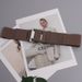 New square pin buckle cowhide stitching elastic elastic wide belt with dress and shirt, fashionable and versatile girdle_viptrois.com