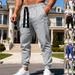 Men's Loose Fit Waffle Knit Casual Jogger Pants - Breathable Hip Hop Streetwear Sweatpants For All Seasons_viptrois.com