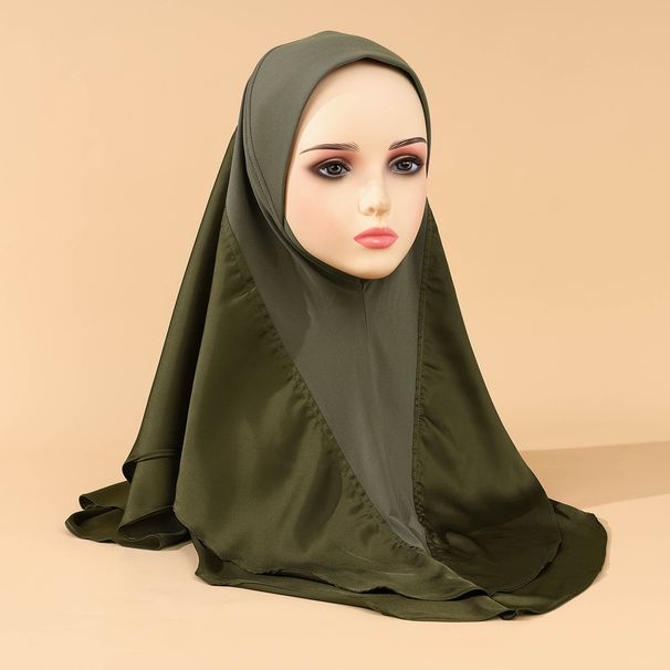 Women's Hijab summer new headscarf crystal linen soft brim double layer satin headscarf scarf_viptrois.com