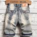 Men's Clothing Retro Distressed Denim Shorts Men's Trendy Brand Ins Motorcycle Washed Casual Stretch Shorts Zipper Decorated Shorts_viptrois.com