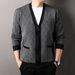 Pure Men's Knitted Cardigan Autumn Winter Diamond Check Jacquard Style Color Block Long Sleeve Pocket Zipper Decor Sweer_viptrois.com