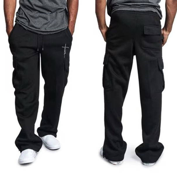 Men's Clothing New European And American Style Men's Design Niche Loose Fashion Casual Straight Leg Sports Pants_viptrois.com