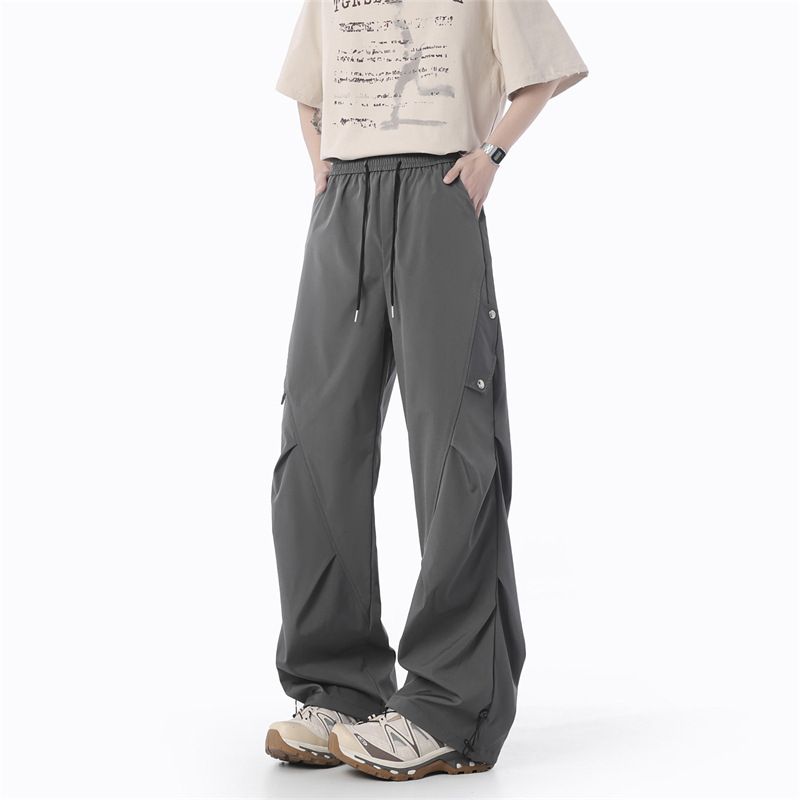 Merlad Starry Sky Casual Pleated Cargo Pants Loose Fit Flowing Sweatpants Trendy Paratrousers for Men And Women Autumn Design_viptrois.com