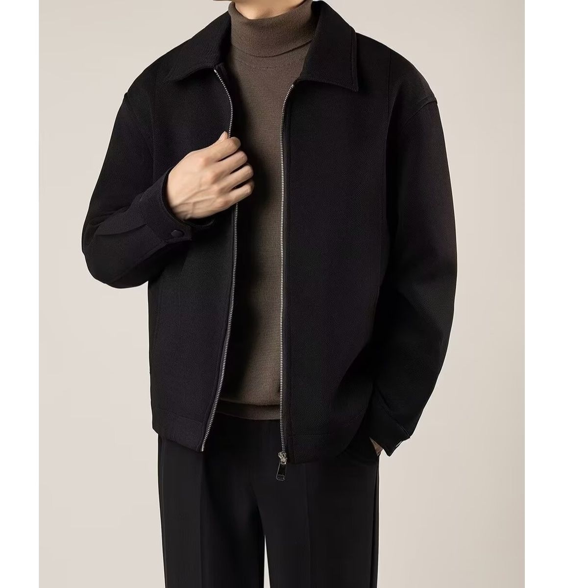 Spring And Autumn New Jacket Jacket Casual Korean Version Of Light And Mature Style Business Men's High-end Regular Spring And Autumn Lapel Collar_viptrois.com