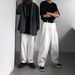 Men's Clothing Oversize High Waist Loose Ins Retro Lazy Casual Wide Leg Denim Mopping Trousers For Men And Women_viptrois.com