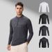 Men's Clothing Long-Sleeved T-Shirt Men's Sports Outdoor Tops Quick-Drying Breathable Running Fitness Training Suit Half-Zip Stand Collar_viptrois.com