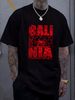 Red Bandana Print T Shirt Northern California Republic Cali Califas Blood Rap Streetwear Unisex Soft Slightly Summer Stylish Breathable Versatile_viptrois.com