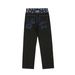 Men's Clothing Splicing Contrasting Color Gothic Letter Print Jeans Men's Fashion Brand Loose Wide Leg Casual Straight Pants_viptrois.com