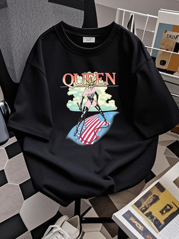 queen Mistress T Shirt Top For Everyday Wear Breathable Streetwear Comfortable Unisex Stylish Homme Versatile Soft Casual Fashion Graphic Summer_viptrois.com