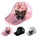 New women's summer butterfly sequin baseball cap, fashionable protection sun shading hat, breathable and versatile_viptrois.com