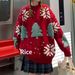 Pure Cross-Border Christmas Reindeer Couple Sweater 2025 Autumn New Loose Lazy Style Winter Knitted Jacket_viptrois.com