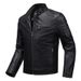 Men's Slim Fit PU Leather Jacket – Lightweight Biker Coat With Stand Collar (L-XXXXL, Black/Tan/Burgundy, Unlined & Fleece-Lined Options)_viptrois.com