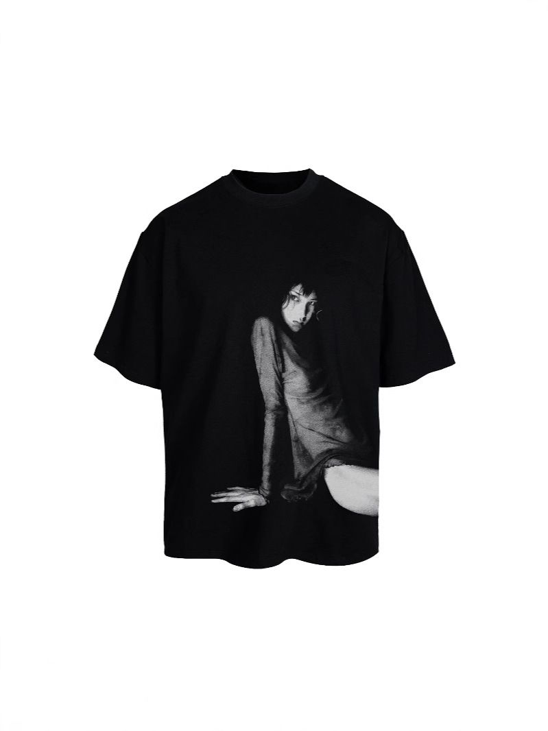 Unisex Oversize Vintage Dance Graphic Tee Heavyweight Cotton T-Shirt Artistic Design 200g 250g Options Men's Clothing Tops_viptrois.com