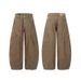 Men's Clothing Retro Distressed Multi Pocket Wide Leg Workwear Scimitar Pants Pleated Loose Casual Pants_viptrois.com