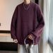 Unisex Oversized Knit Sweater – Minimalist Crewneck Pullover, Soft Polyester Winter Essential (M-2XL, )_viptrois.com