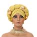 New Twisted Golden Braids Ladies Fashionable And Elegant Headscarf Hat_viptrois.com
