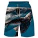 Men's New Casual Beach Pants Men's Shark Print Big Shorts Loose Beach Shorts _viptrois.com