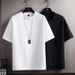 Men's Clothing Solid Color Short Sleeved T Shirt Men's Summer Versatile Student Loose Five Point Sleeve T Shirt Half Sleeved Top Bottoming Shirt_viptrois.com