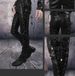 Men's Clothing solid color PU strap casual men's leather pants_viptrois.com