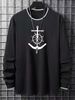 Monochrome Man- New Spring Autumn Winter Men's Solid Color Round Neck T-Shirt Outer Wear Long Sleeve Plaid Breathable_viptrois.com