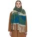 Unisex Thickened warm neck scarf for women wool loop yarn geometric coarse fringe_viptrois.com