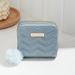 Women's Embroidered Short Wallet - Double Zipper Card Holder With Wristlet Strap & Detachable Pom Pom (Wave Pattern Design, Compact & Stylish)_viptrois.com