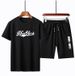 Men's Clothing 2024 Short-sleeved T-shirt T-shirt Summer short embroidery sports suit sportswear large size men's two-piece suit_viptrois.com