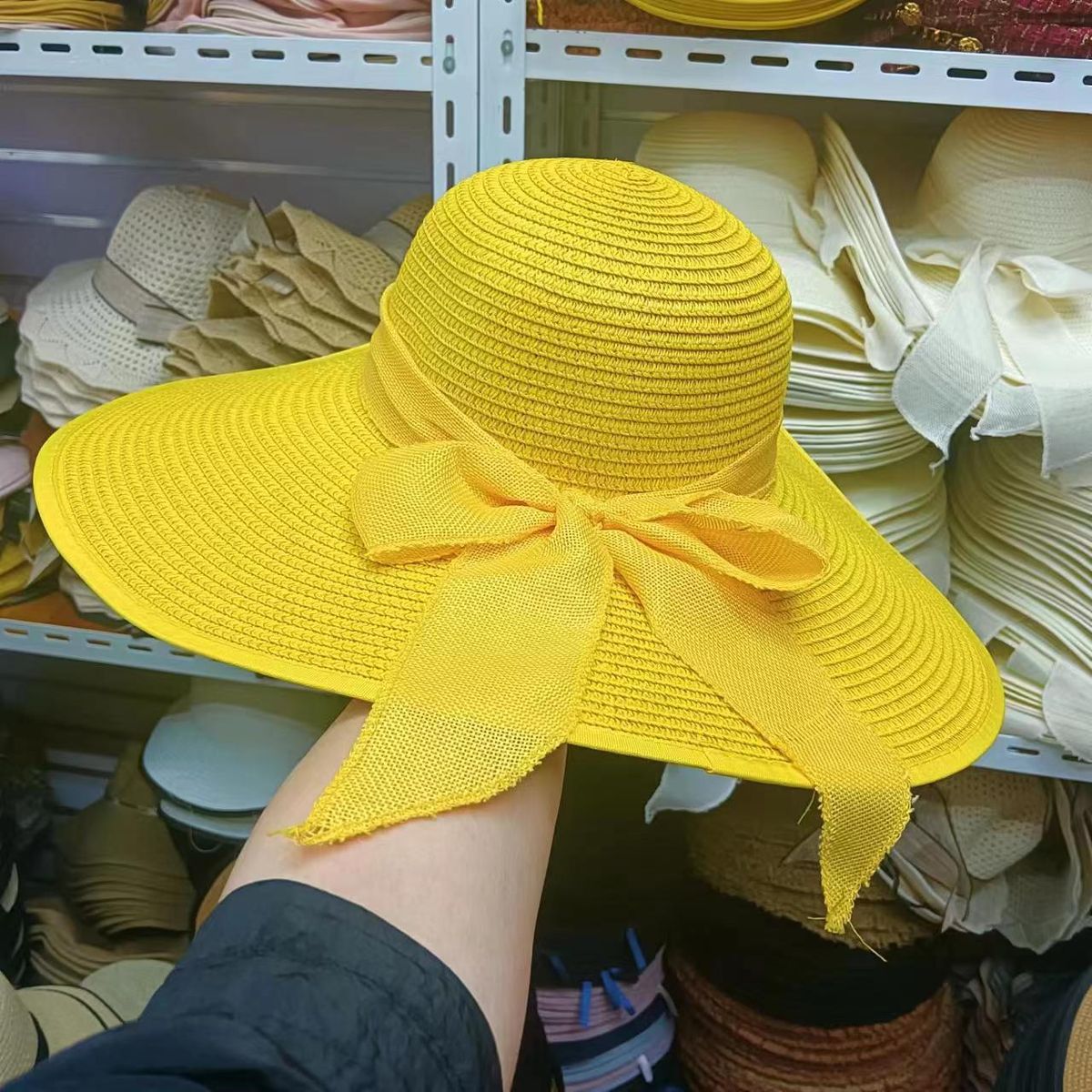 Women's Straw Hat Super Large Brim Straw Hat For Women Summer Sun Protection Wide Brim Hat Seaside Bow Beach Hat Sun Hat_viptrois.com
