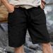 Men's Drawstring Linen-Cotton Shorts - Breathable Straight Cut Summer Shorts For Casual & Outdoor Wear_viptrois.com