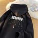 Urban Hip Hop Star Print Hoodie Men's Casual Pullover Sweatshirt Unisex Oversized Fleece Lined Streetwear Jacket_viptrois.com