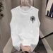 Summer Lightweight Fitness Sports Top, European And American Trendy Brand, Loose-fitting Cross-print Sleeveless_viptrois.com