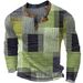 Unbeatable Quality Men's T-shirt 3D Men's New Digital Printed Three Button Long Sleeved Henry Top_viptrois.com