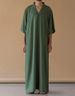 Men's Clothing Muslim Robe Men's V Neck Short Sleeved Pocket Pajamas Thobe_viptrois.com
