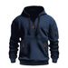 Men's Zip-Up Hooded Sweatshirt – Winter Fleece-Lined Pullover With Arm Zipper Pockets, Slim Fit Athletic Jumper (Black/Navy/Burgundy/Khaki/Blue)_viptrois.com
