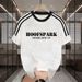 American Streetwear Brand Print Short Sleeved T-Shirts for Men Popular Couple Tops Cotton Three Prong Casual Wear_viptrois.com