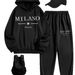 Men's Clothing Trendy Brand Letter Print Casual Sweatshirt Suit Popular New Style Special Edition_viptrois.com