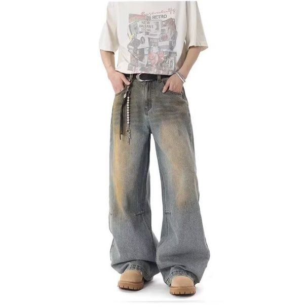 Men's Clothing Washed Distressed Denim Jacket Loose Embroidered Jacquard Distressed Washed Jeans_viptrois.com